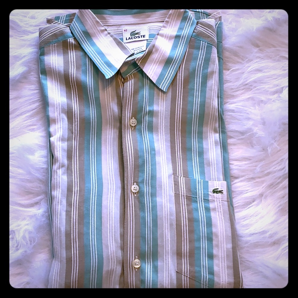LACOSTE Long Sleeve Button Down Shirt